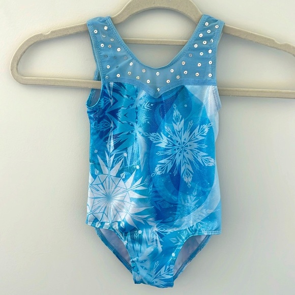 Girls snowflake leotard for gymnastics/dance size 4 - Picture 1 of 5